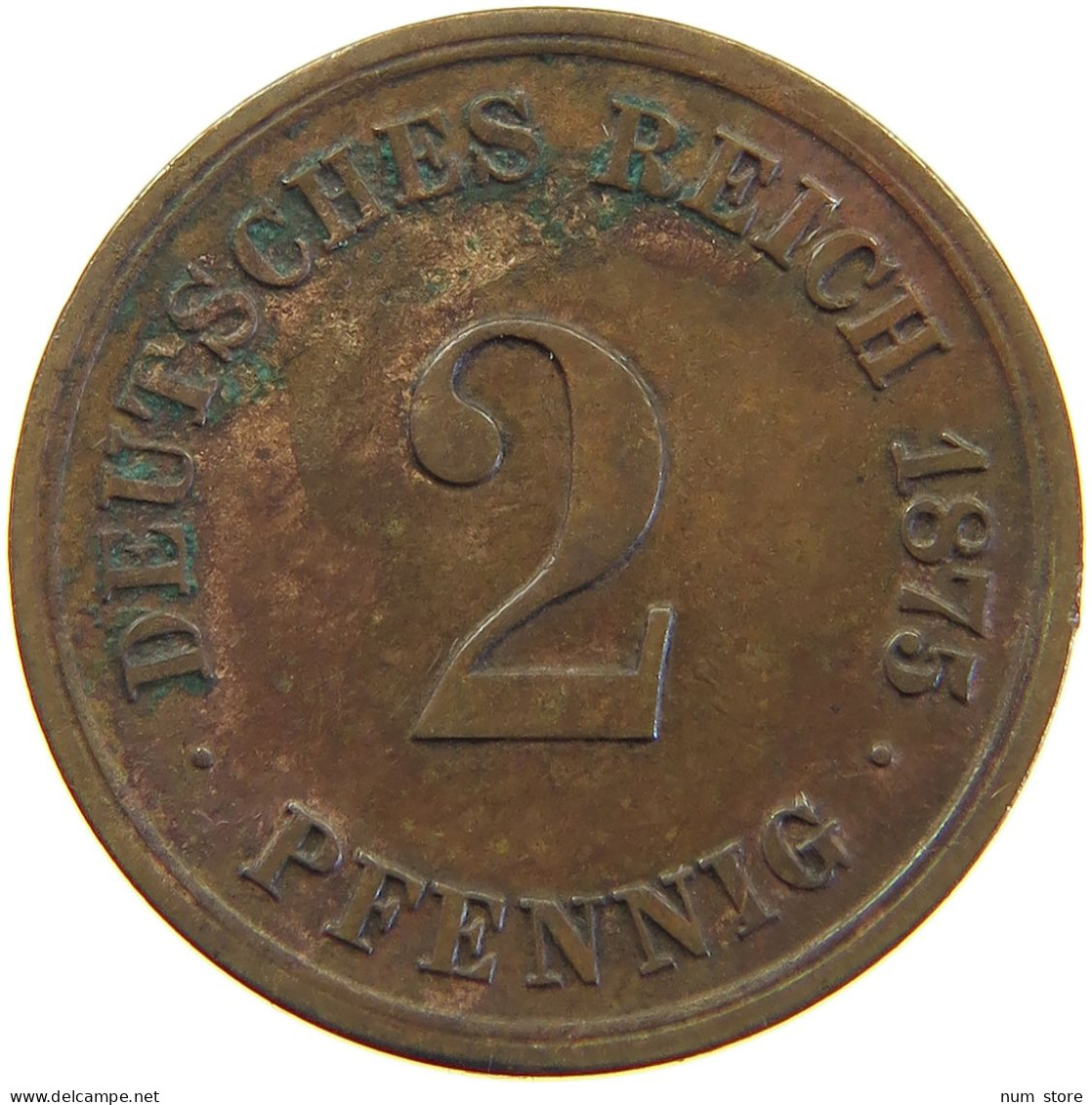 GERMANY EMPIRE 2 PFENNIG 1875 G #a066 0693 - 2 Pfennig