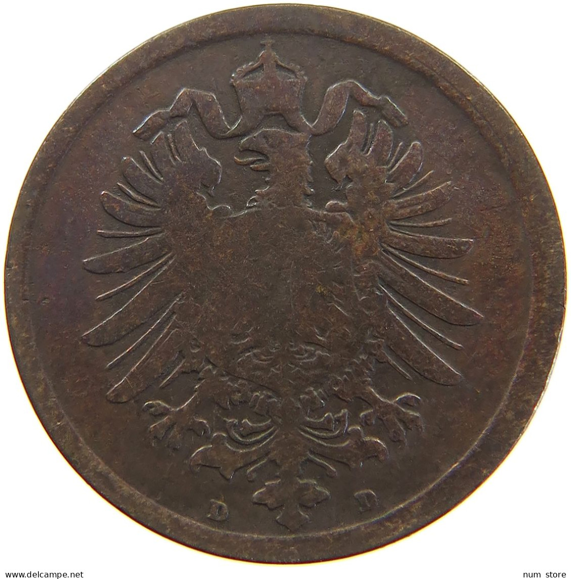 GERMANY EMPIRE 2 PFENNIG 1875 D #a066 0745 - 2 Pfennig