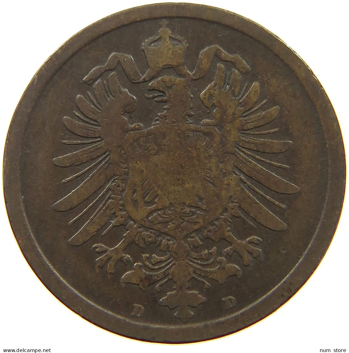 GERMANY EMPIRE 2 PFENNIG 1875 D #a013 0149 - 2 Pfennig