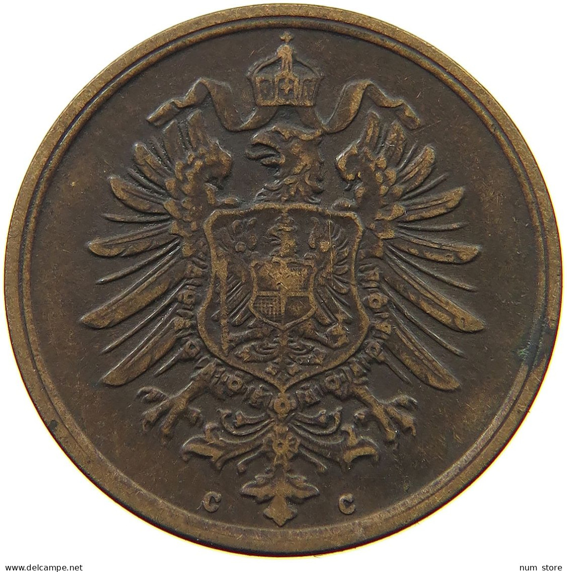 GERMANY EMPIRE 2 PFENNIG 1875 C #s036 0765 - 2 Pfennig