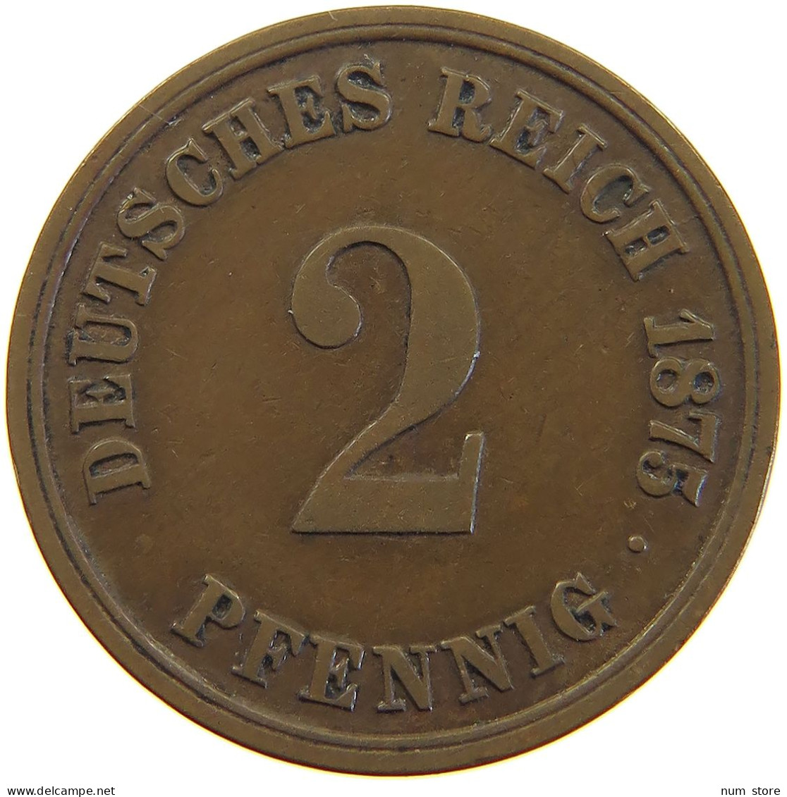 GERMANY EMPIRE 2 PFENNIG 1875 A #a066 0737 - 2 Pfennig