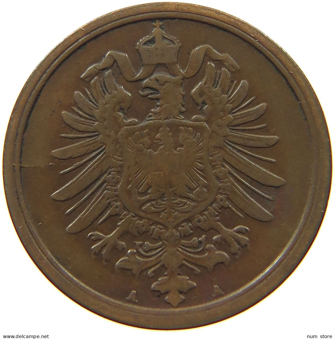 GERMANY EMPIRE 2 PFENNIG 1875 A #s068 0375 - 2 Pfennig