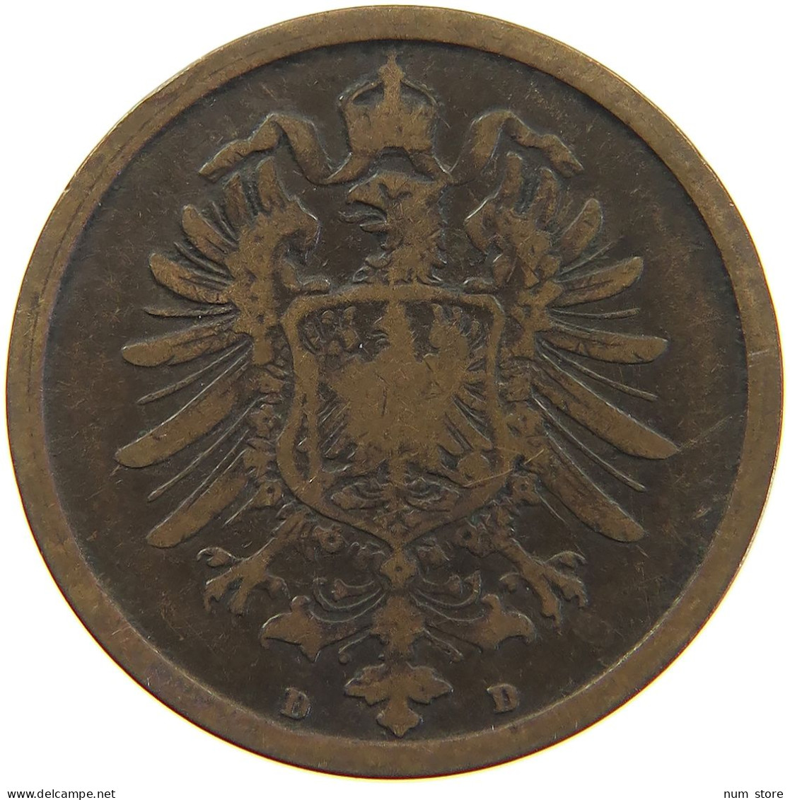 GERMANY EMPIRE 2 PFENNIG 1874 D #a066 0689 - 2 Pfennig