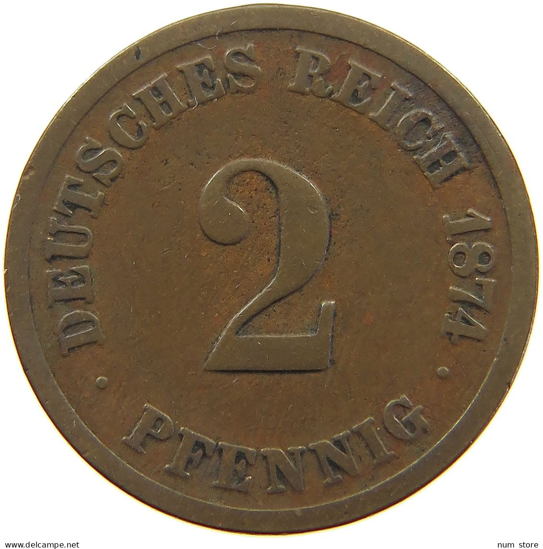 GERMANY EMPIRE 2 PFENNIG 1874 C #a013 0123 - 2 Pfennig