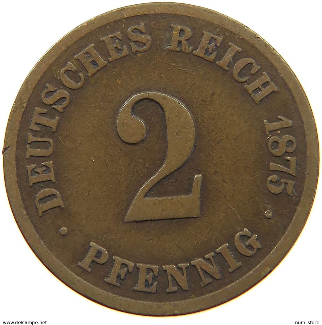 GERMANY EMPIRE 2 PFENNIG 1875 C #a013 0143 - 2 Pfennig