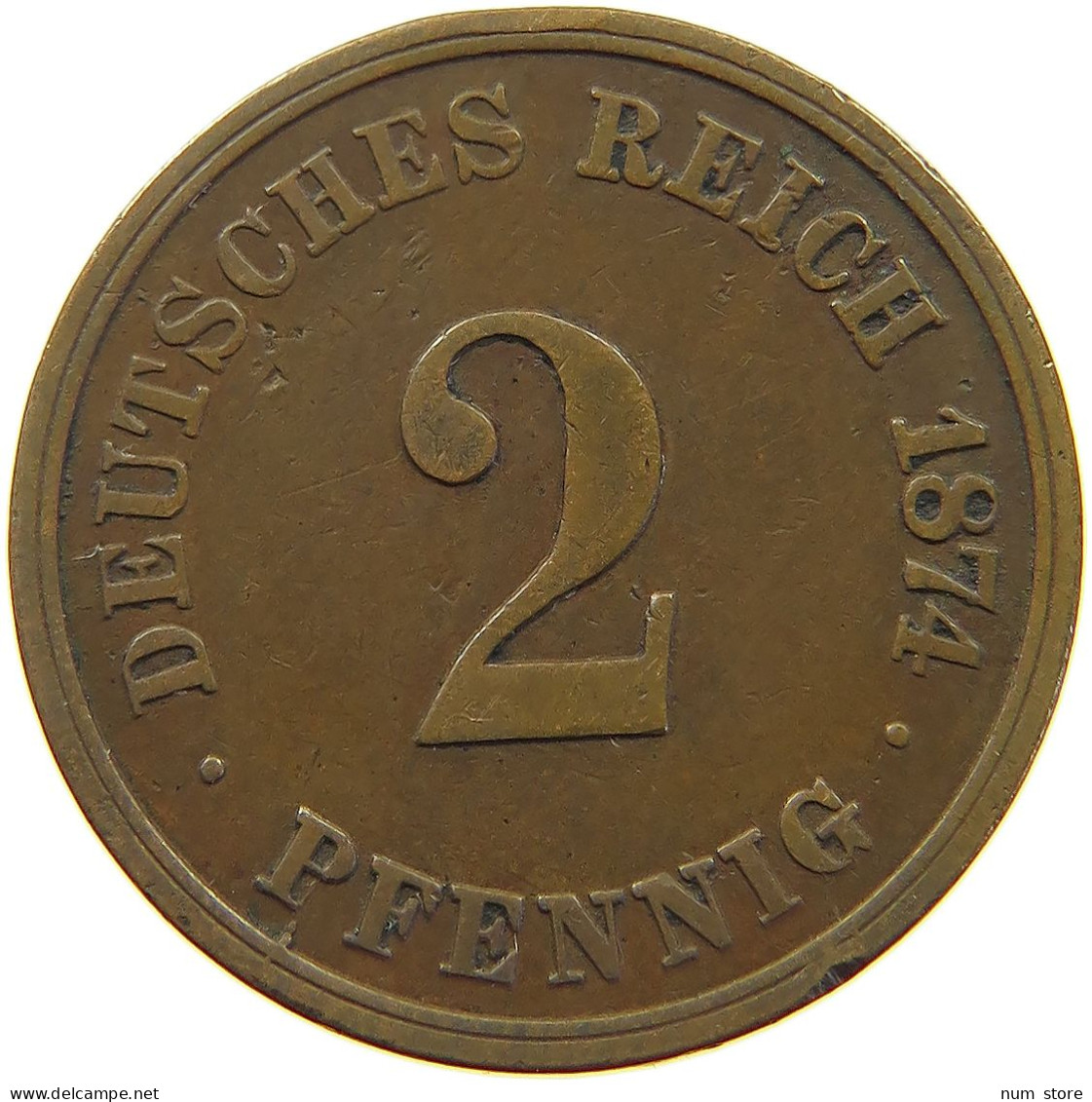 GERMANY EMPIRE 2 PFENNIG 1874 A #a013 0137 - 2 Pfennig