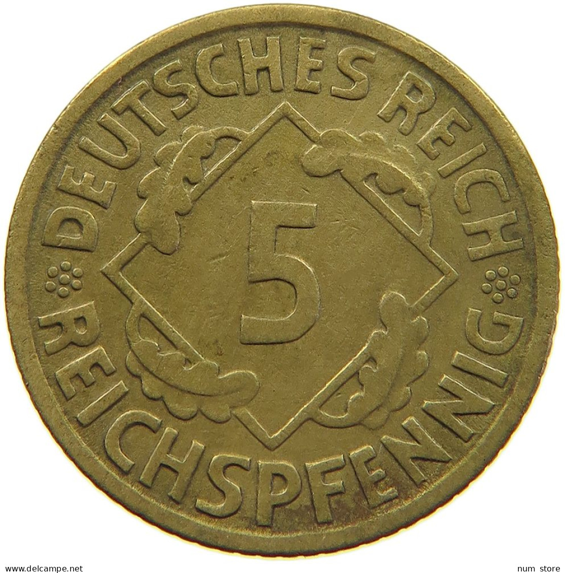 GERMANY WEIMAR 5 PFENNIG 1930 A #a055 0529 - 5 Renten- & 5 Reichspfennig