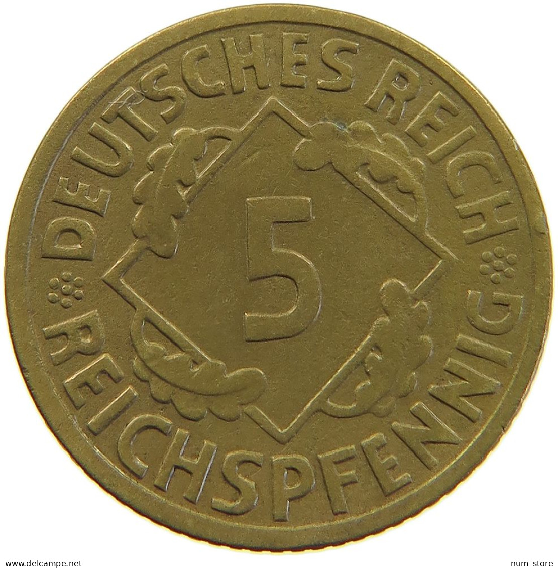 GERMANY WEIMAR 5 PFENNIG 1930 A #a055 0497 - 5 Renten- & 5 Reichspfennig