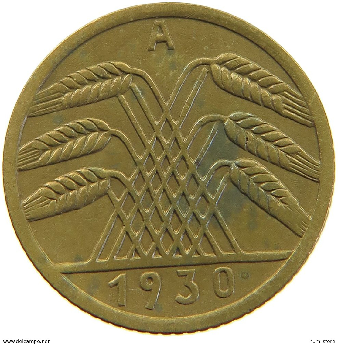 GERMANY WEIMAR 5 PFENNIG 1930 A #a055 0497 - 5 Rentenpfennig & 5 Reichspfennig