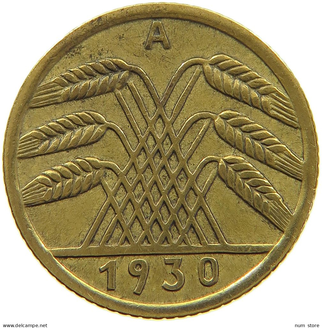 GERMANY WEIMAR 5 PFENNIG 1930 A #a073 0971 - 5 Renten- & 5 Reichspfennig