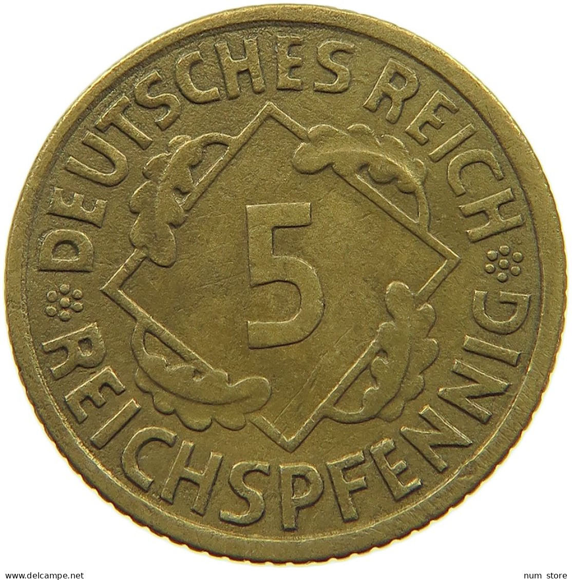 GERMANY WEIMAR 5 PFENNIG 1930 A #a055 0493 - 5 Rentenpfennig & 5 Reichspfennig