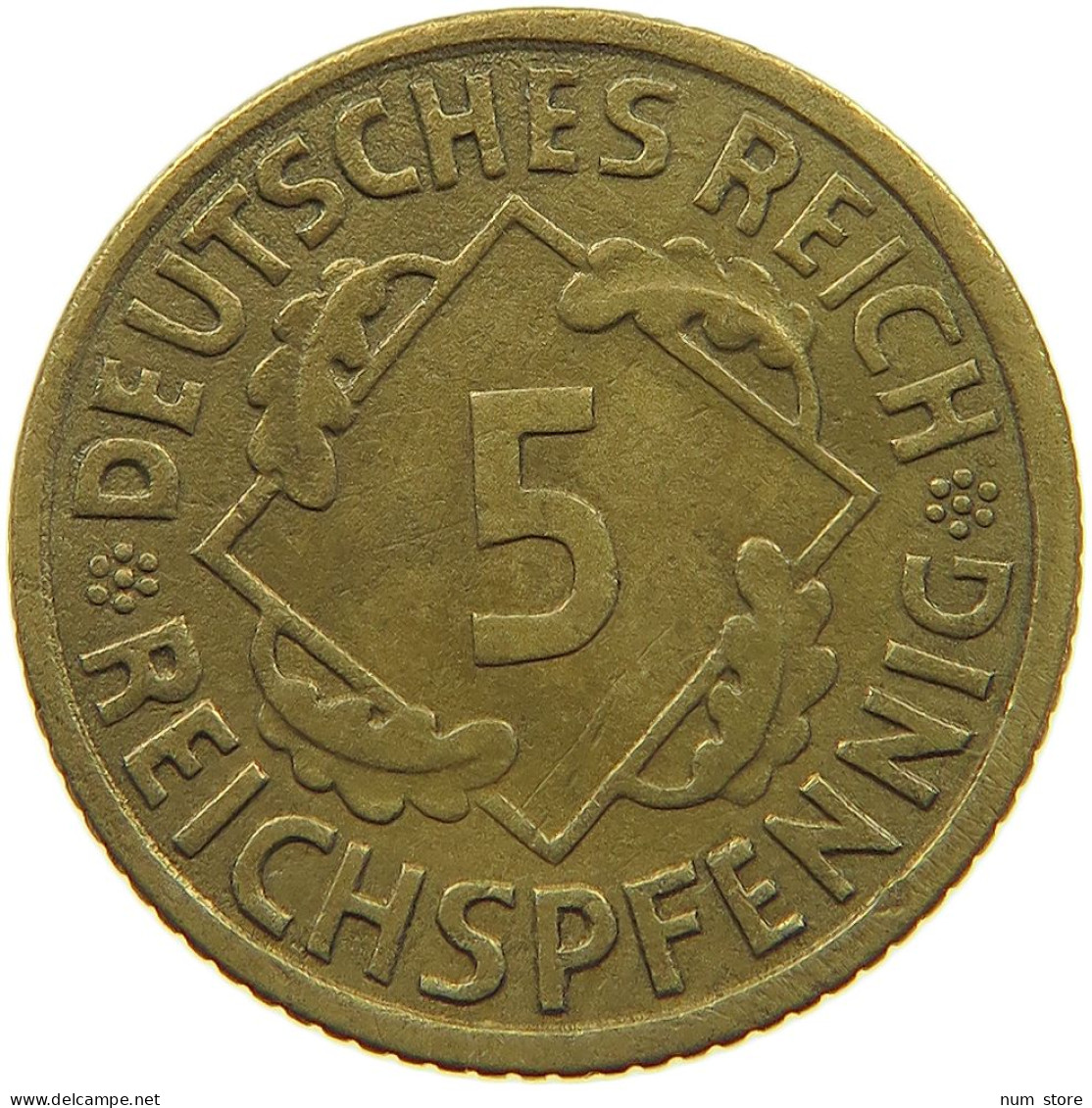 GERMANY WEIMAR 5 PFENNIG 1930 A #a055 0493 - 5 Renten- & 5 Reichspfennig