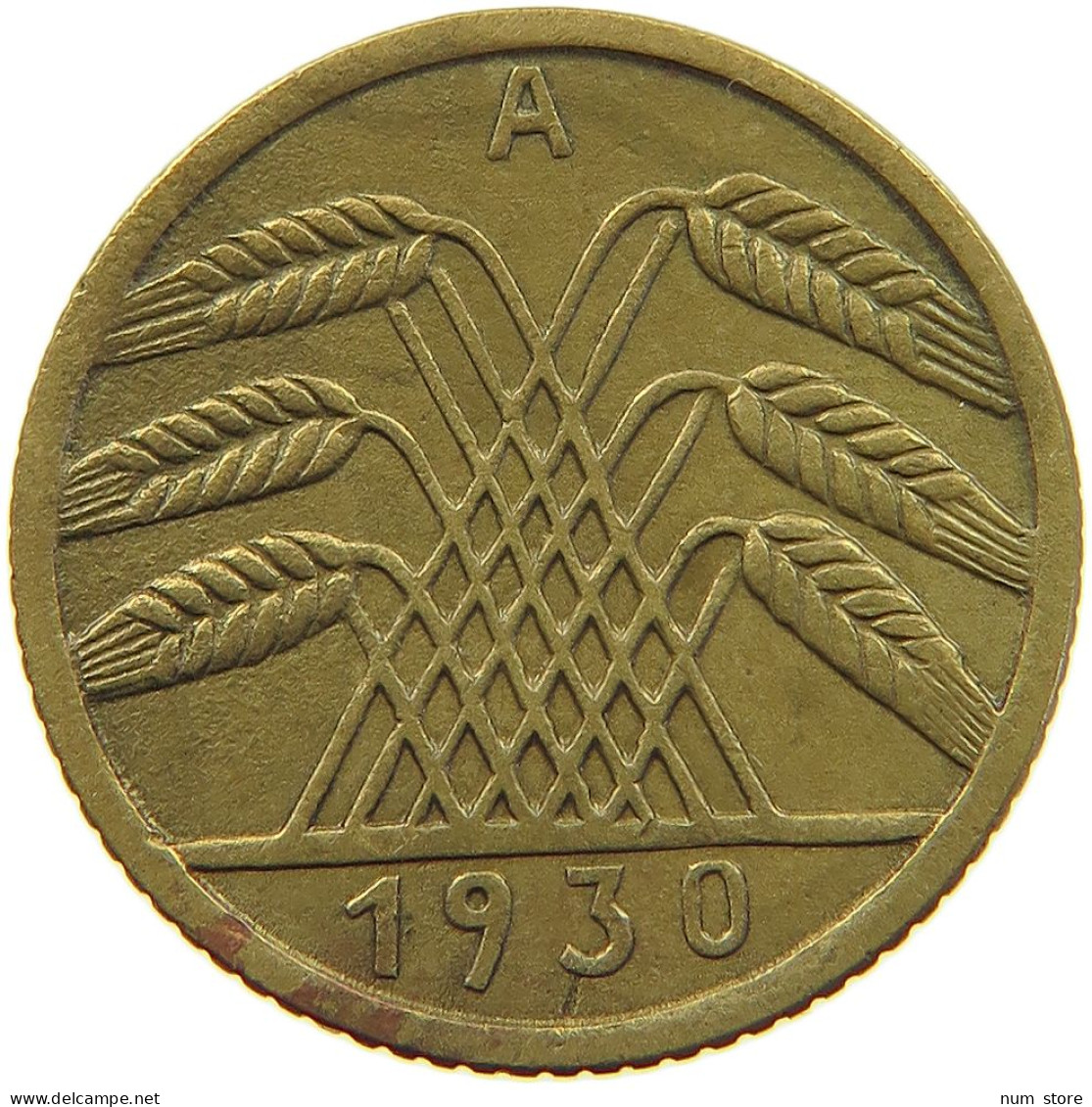 GERMANY WEIMAR 5 PFENNIG 1930 A #a055 0493 - 5 Rentenpfennig & 5 Reichspfennig