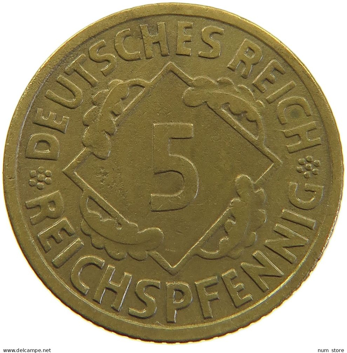 GERMANY WEIMAR 5 PFENNIG 1930 A #a055 0399 - 5 Rentenpfennig & 5 Reichspfennig