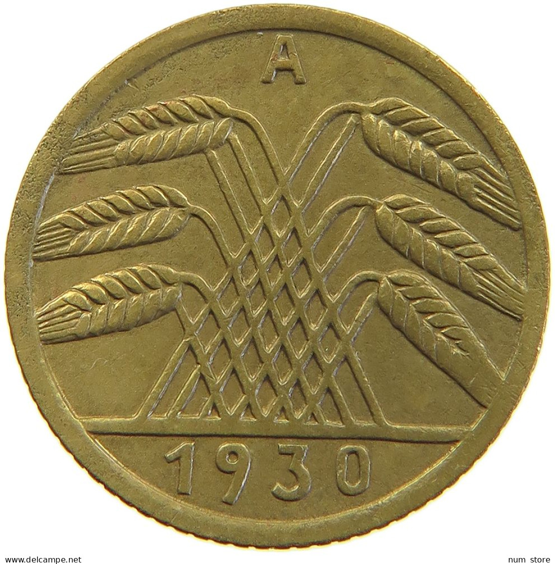 GERMANY WEIMAR 5 PFENNIG 1930 A #a055 0399 - 5 Renten- & 5 Reichspfennig