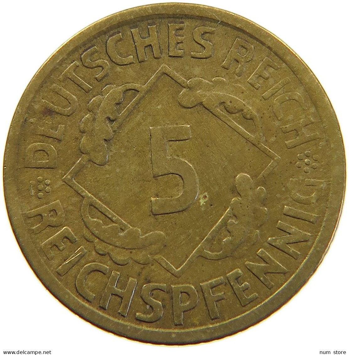 GERMANY WEIMAR 5 PFENNIG 1930 A #a055 0369 - 5 Renten- & 5 Reichspfennig