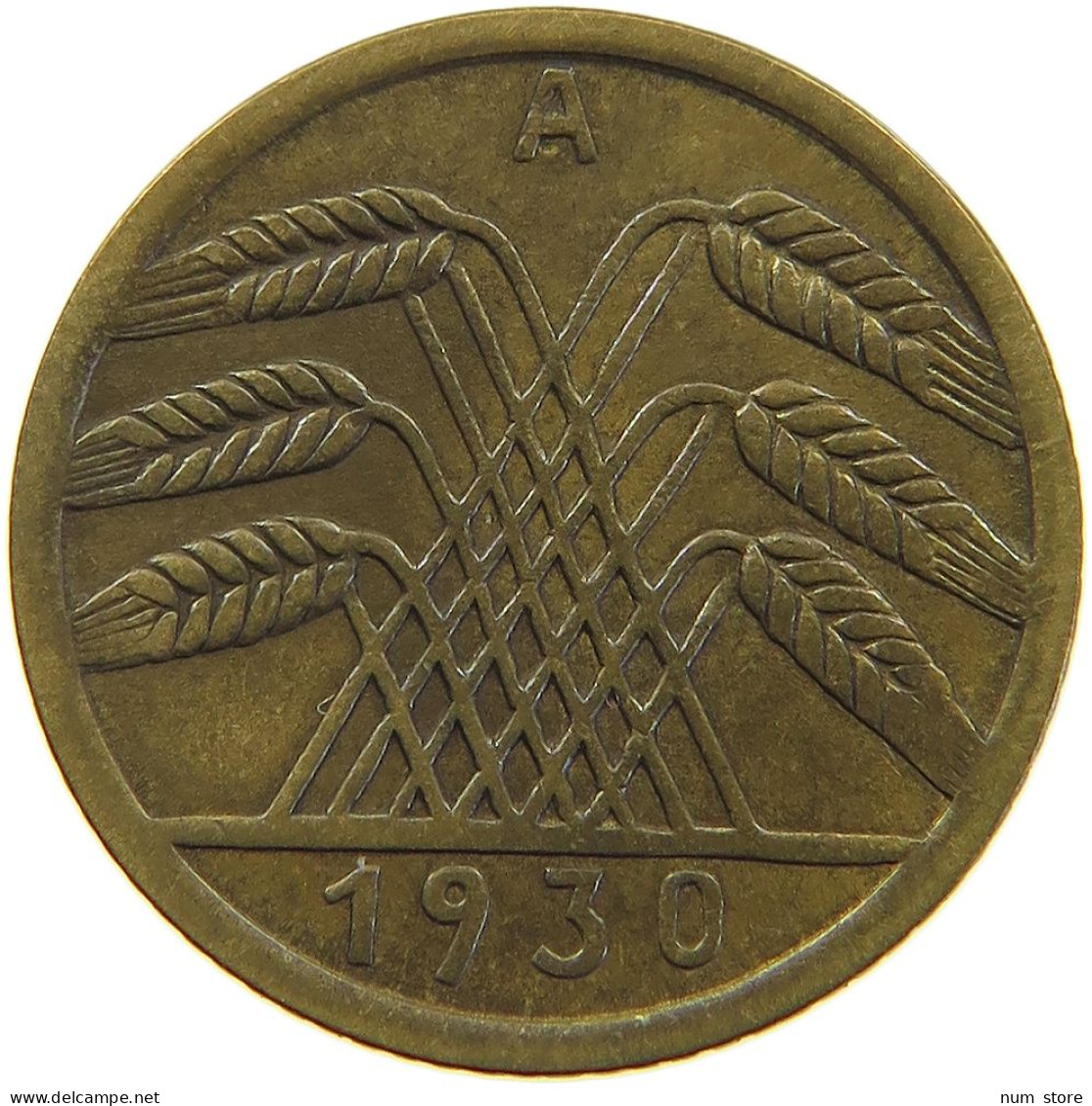 GERMANY WEIMAR 5 PFENNIG 1930 A #a055 0369 - 5 Renten- & 5 Reichspfennig