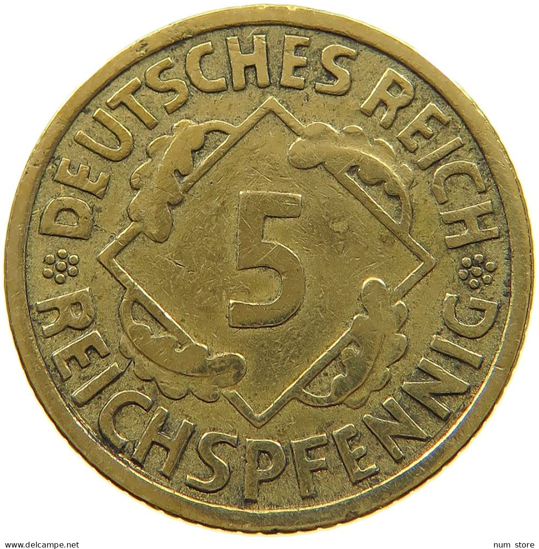 GERMANY WEIMAR 5 PFENNIG 1930 A #a021 0373 - 5 Rentenpfennig & 5 Reichspfennig