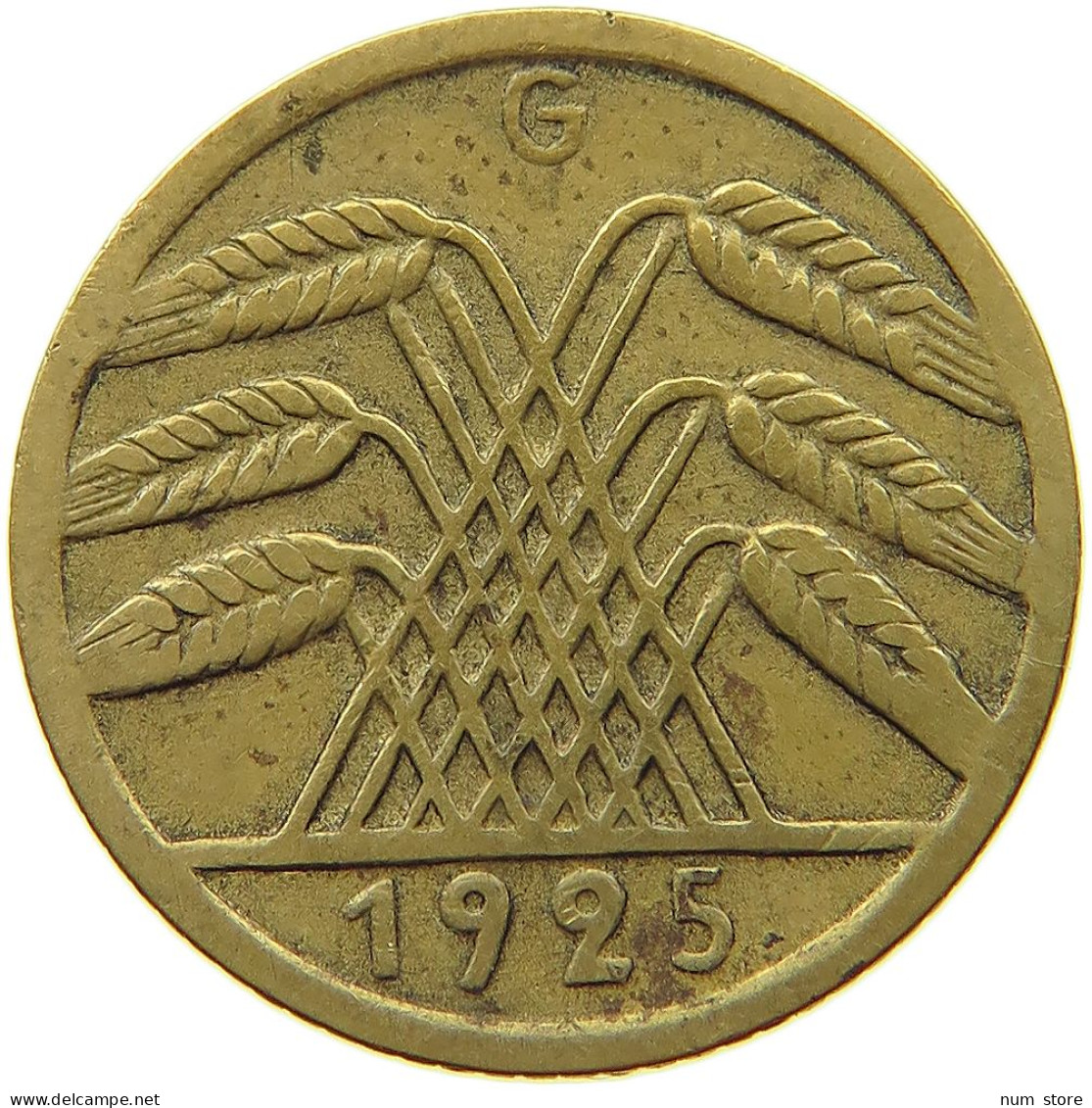 GERMANY WEIMAR 5 PFENNIG 1925 G #s073 0913 - 5 Rentenpfennig & 5 Reichspfennig
