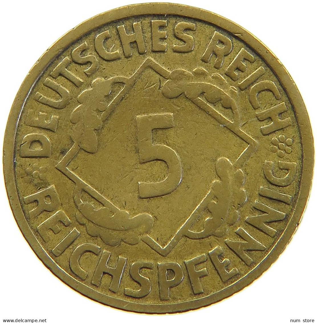 GERMANY WEIMAR 5 PFENNIG 1925 G #a055 0457 - 5 Renten- & 5 Reichspfennig