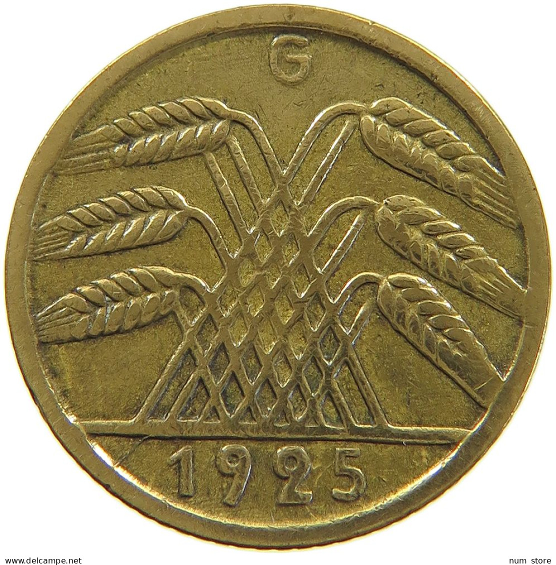 GERMANY WEIMAR 5 PFENNIG 1925 G #a055 0367 - 5 Rentenpfennig & 5 Reichspfennig
