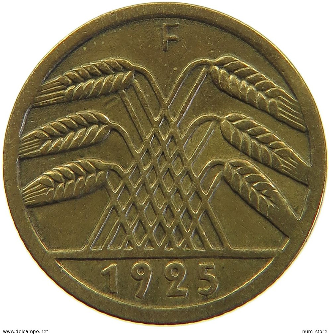 GERMANY WEIMAR 5 PFENNIG 1925 F #a055 0429 - 5 Rentenpfennig & 5 Reichspfennig
