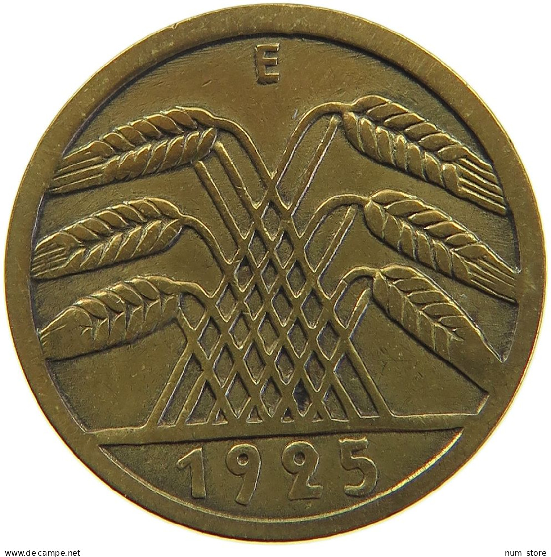 GERMANY WEIMAR 5 PFENNIG 1925 E #a055 0463 - 5 Renten- & 5 Reichspfennig