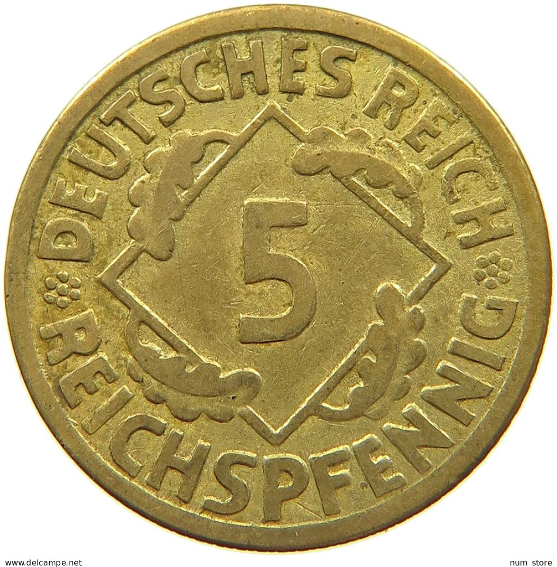 GERMANY WEIMAR 5 PFENNIG 1925 F #c073 0057 - 5 Rentenpfennig & 5 Reichspfennig