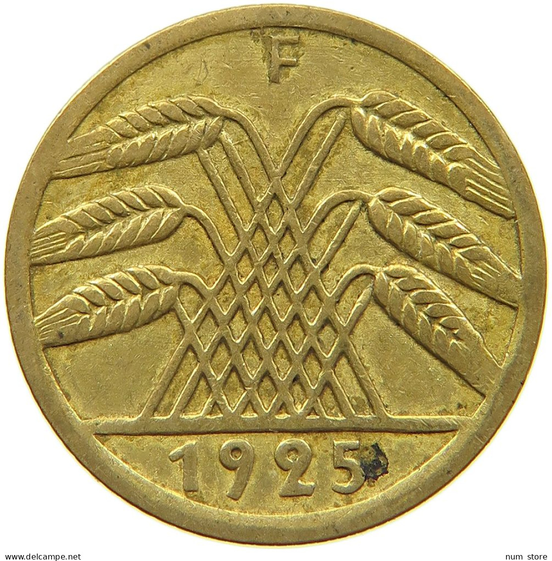 GERMANY WEIMAR 5 PFENNIG 1925 F #c073 0057 - 5 Rentenpfennig & 5 Reichspfennig
