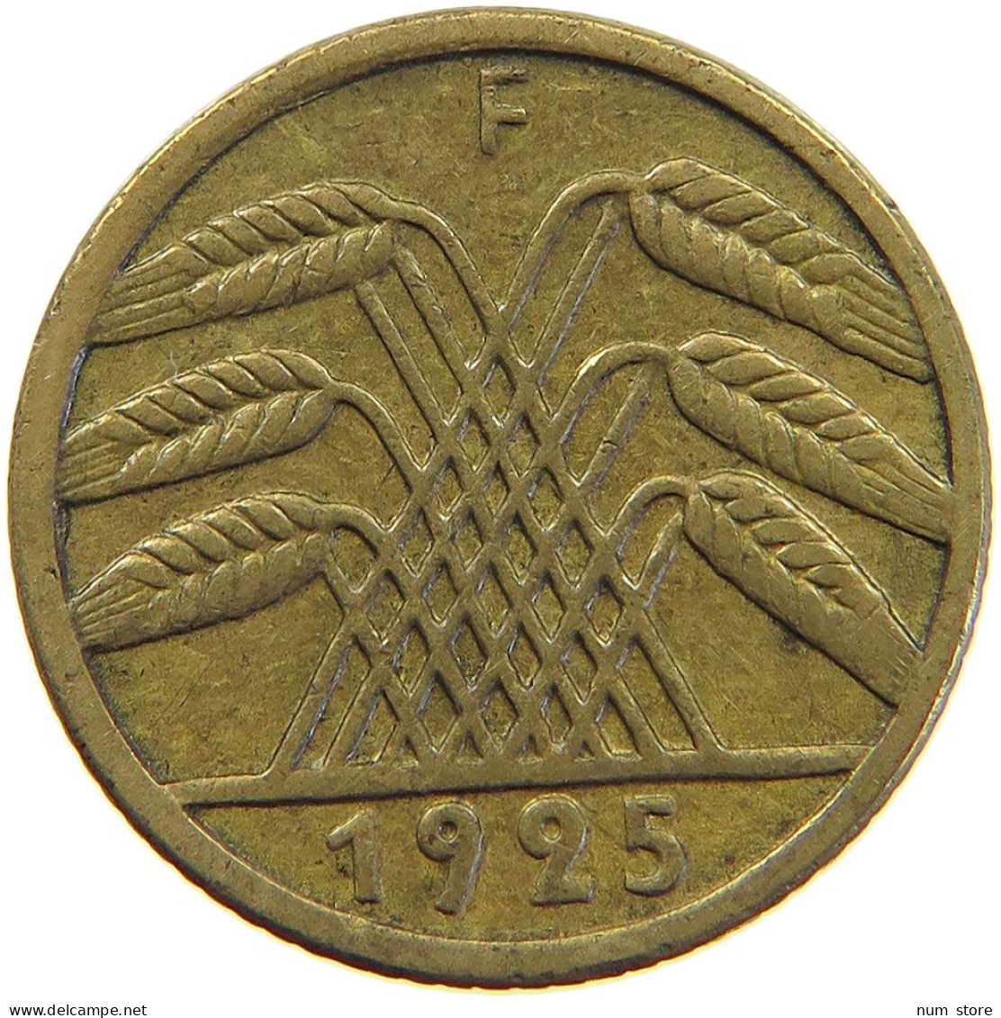 GERMANY WEIMAR 5 PFENNIG 1925 F #a055 0601 - 5 Rentenpfennig & 5 Reichspfennig