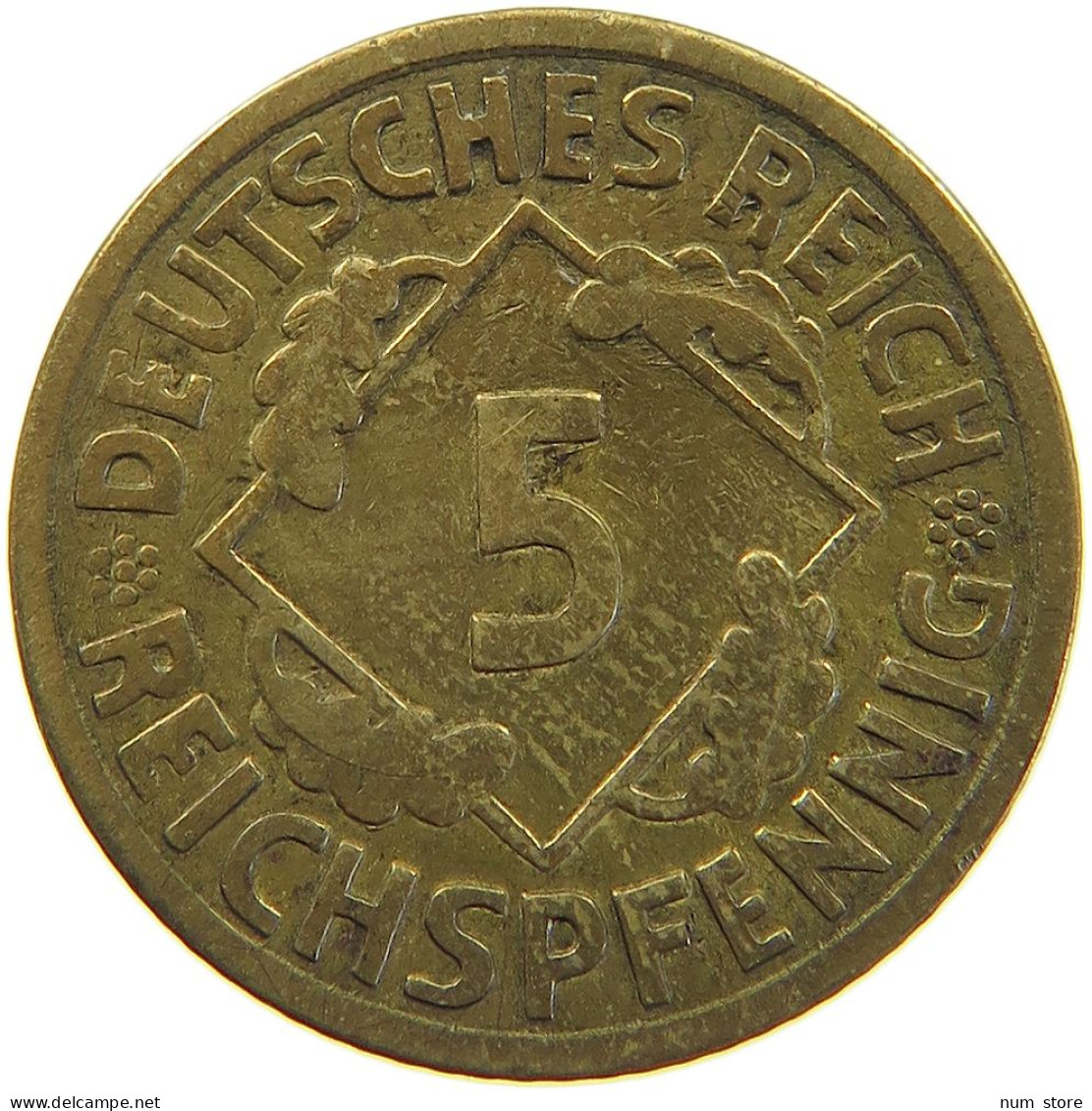 GERMANY WEIMAR 5 PFENNIG 1925 E #a055 0631 - 5 Rentenpfennig & 5 Reichspfennig