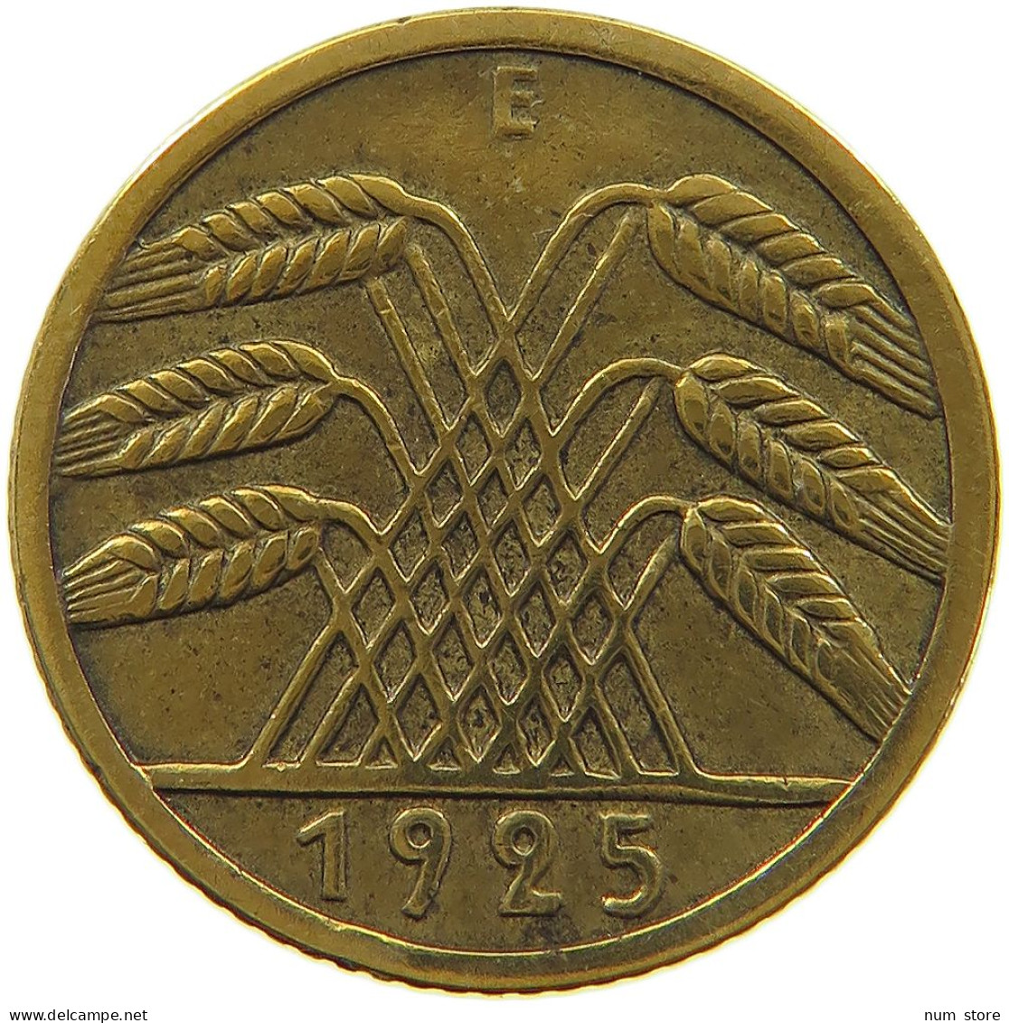 GERMANY WEIMAR 5 PFENNIG 1925 E #a069 0859 - 5 Renten- & 5 Reichspfennig