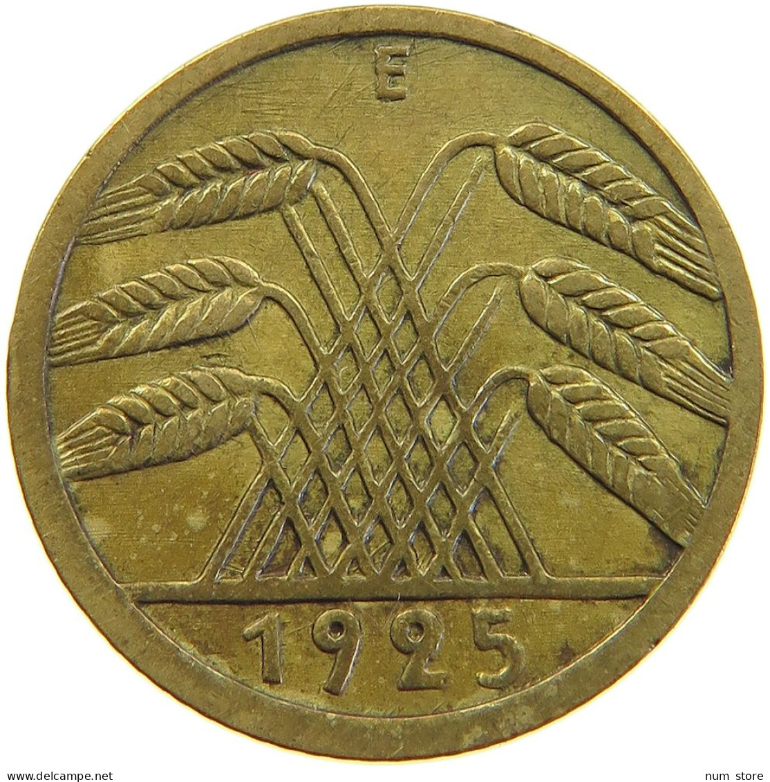 GERMANY WEIMAR 5 PFENNIG 1925 E #a055 0389 - 5 Rentenpfennig & 5 Reichspfennig