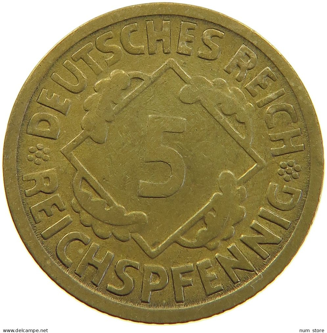 GERMANY WEIMAR 5 PFENNIG 1925 E #a055 0385 - 5 Rentenpfennig & 5 Reichspfennig