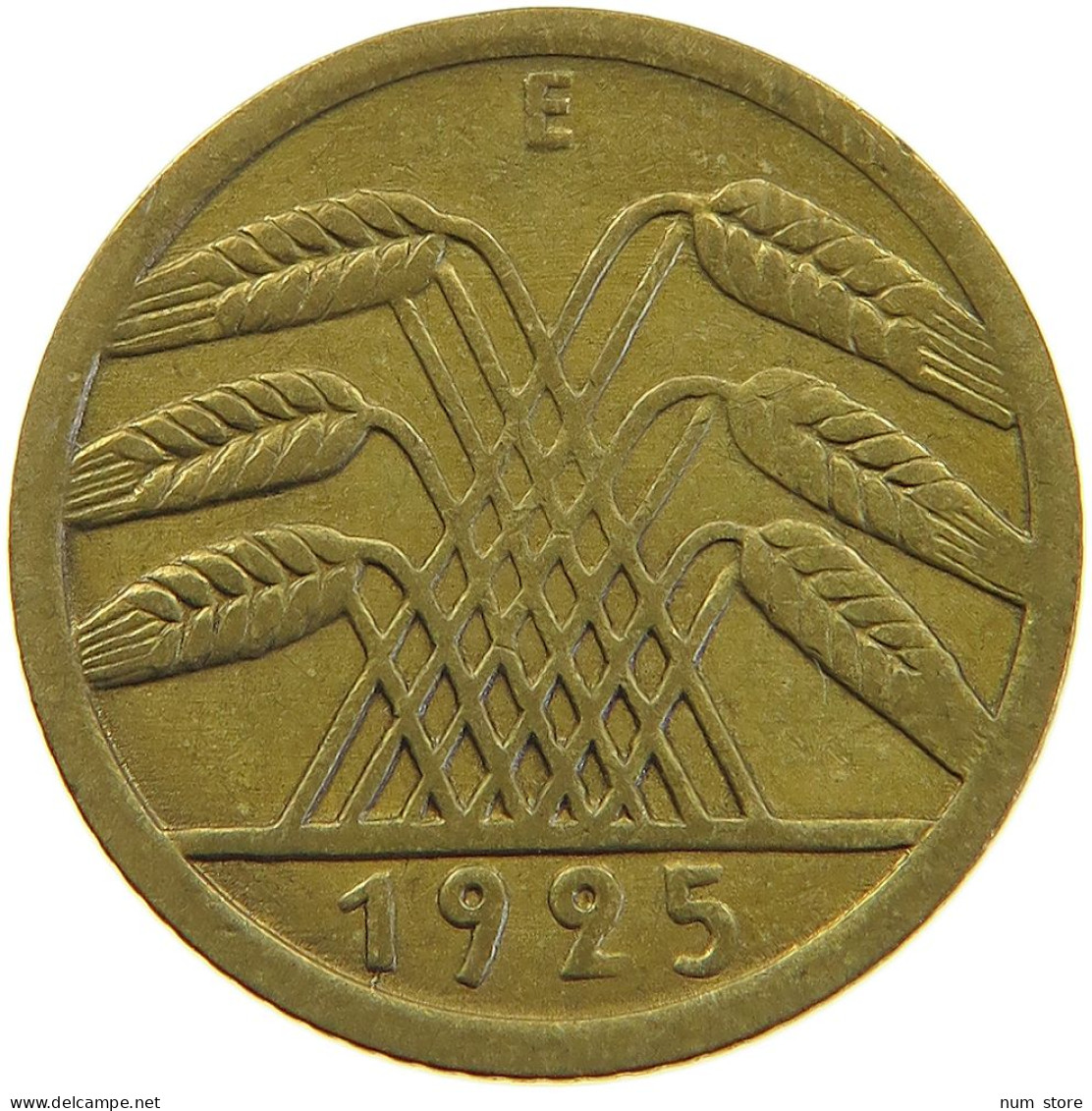 GERMANY WEIMAR 5 PFENNIG 1925 E #a055 0385 - 5 Renten- & 5 Reichspfennig