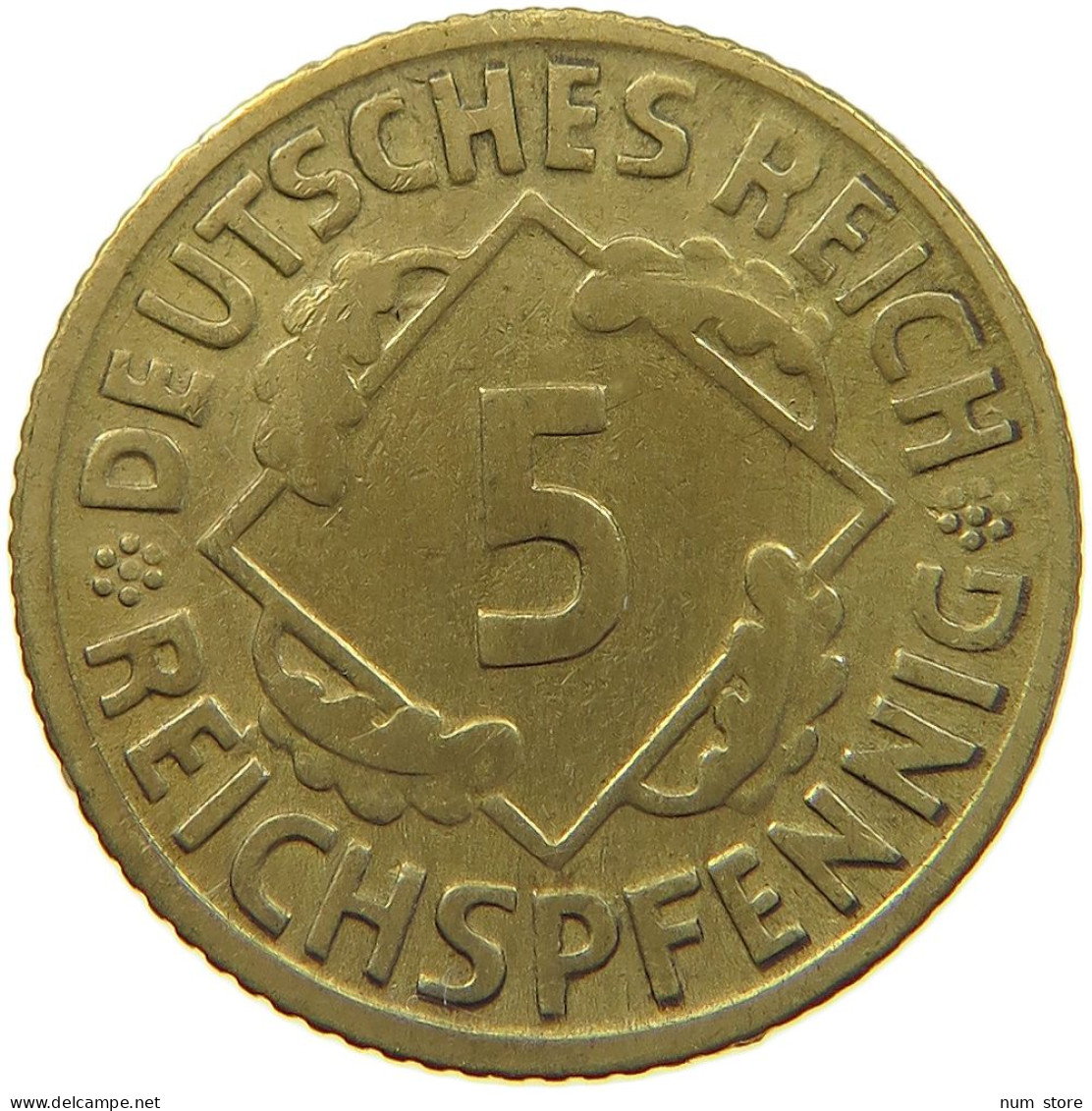 GERMANY WEIMAR 5 PFENNIG 1925 D #a055 0621 - 5 Rentenpfennig & 5 Reichspfennig