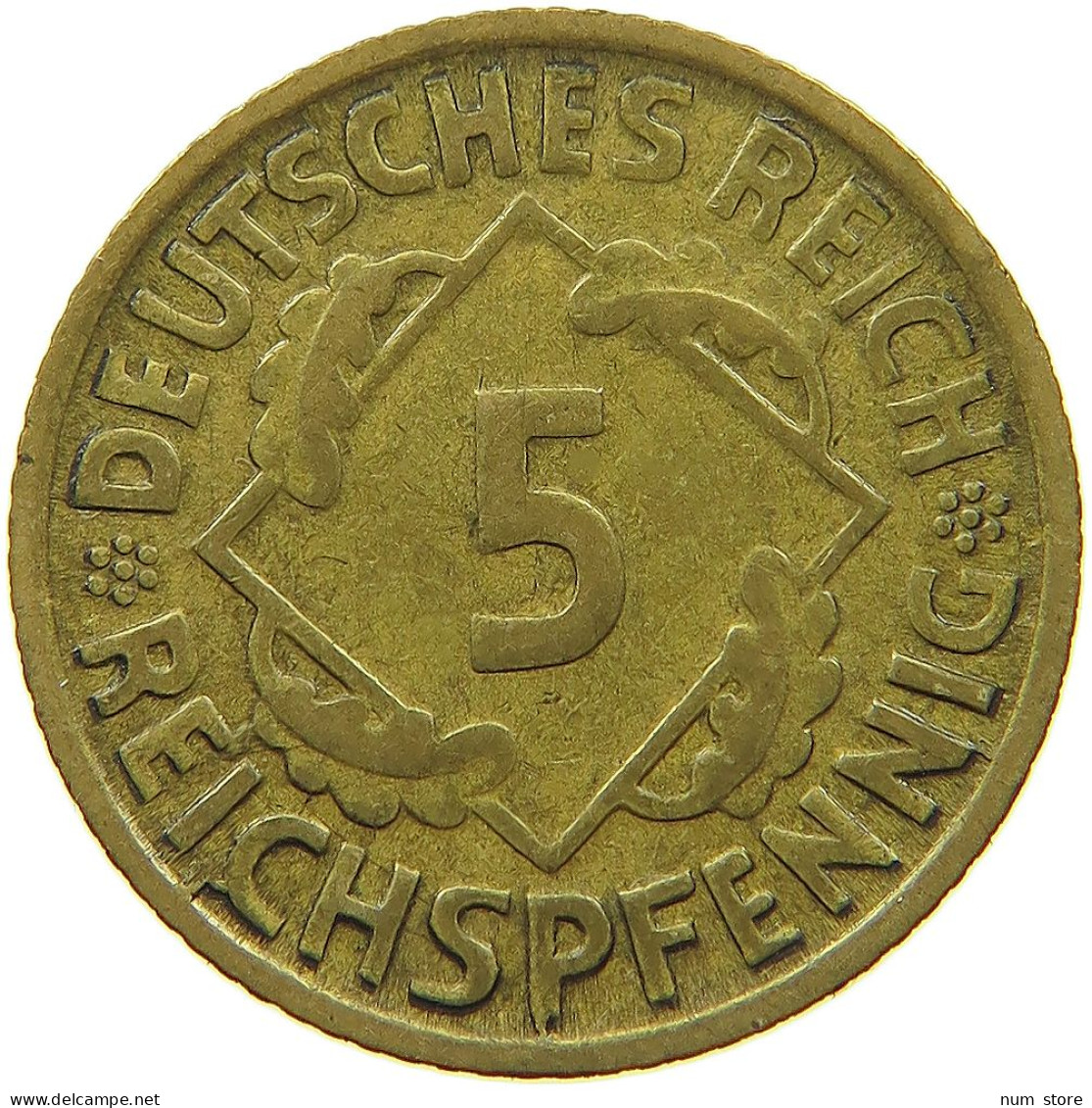 GERMANY WEIMAR 5 PFENNIG 1925 D #c075 0685 - 5 Renten- & 5 Reichspfennig