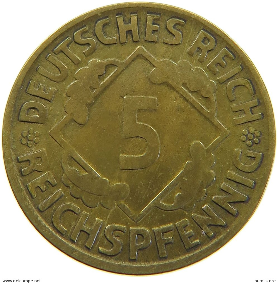 GERMANY WEIMAR 5 PFENNIG 1925 D #a055 0419 - 5 Rentenpfennig & 5 Reichspfennig