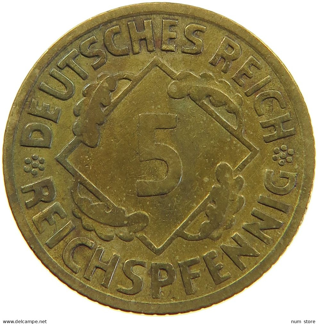 GERMANY WEIMAR 5 PFENNIG 1925 A #a055 0451 - 5 Rentenpfennig & 5 Reichspfennig