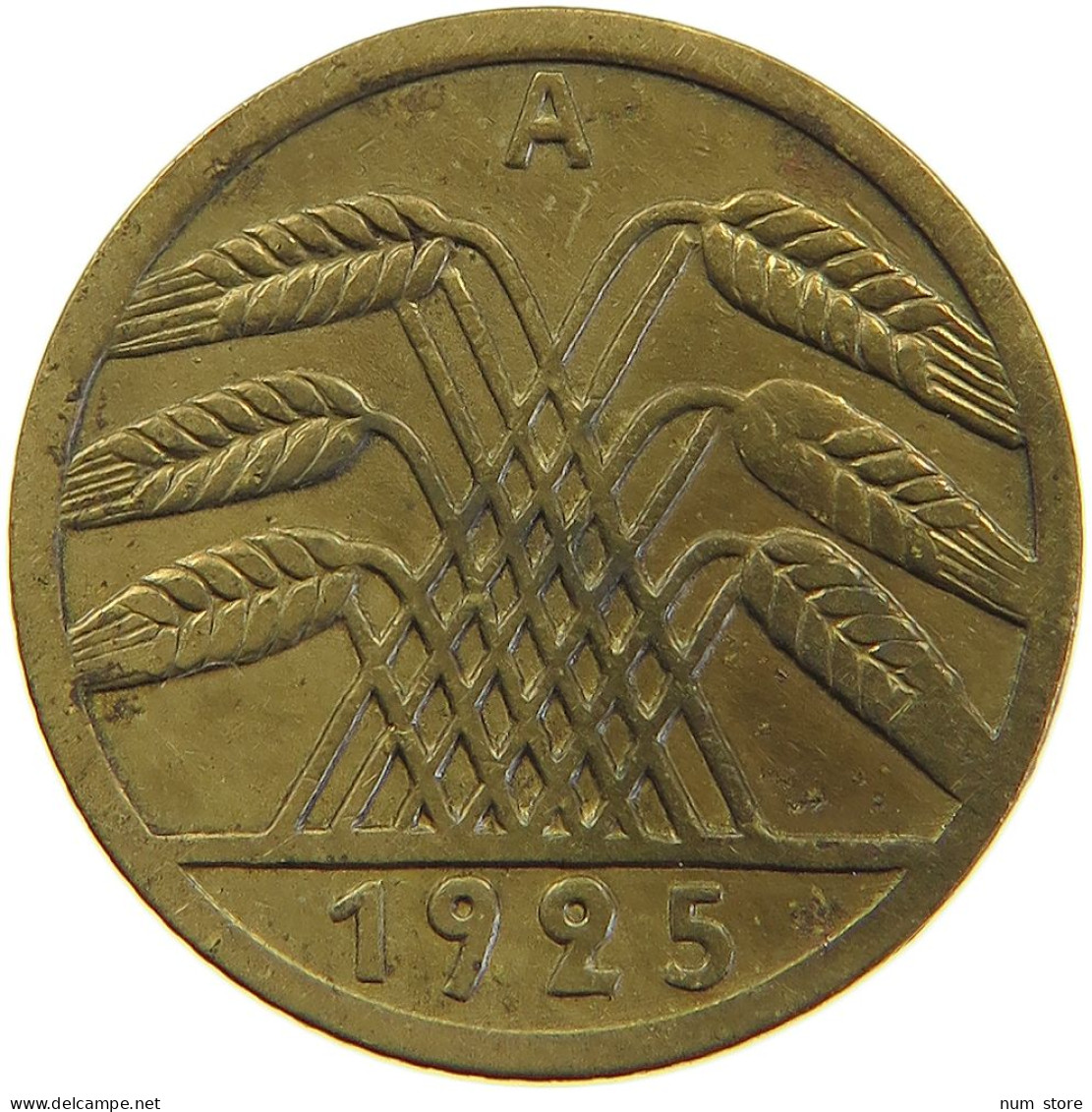 GERMANY WEIMAR 5 PFENNIG 1925 A #a055 0395 - 5 Renten- & 5 Reichspfennig