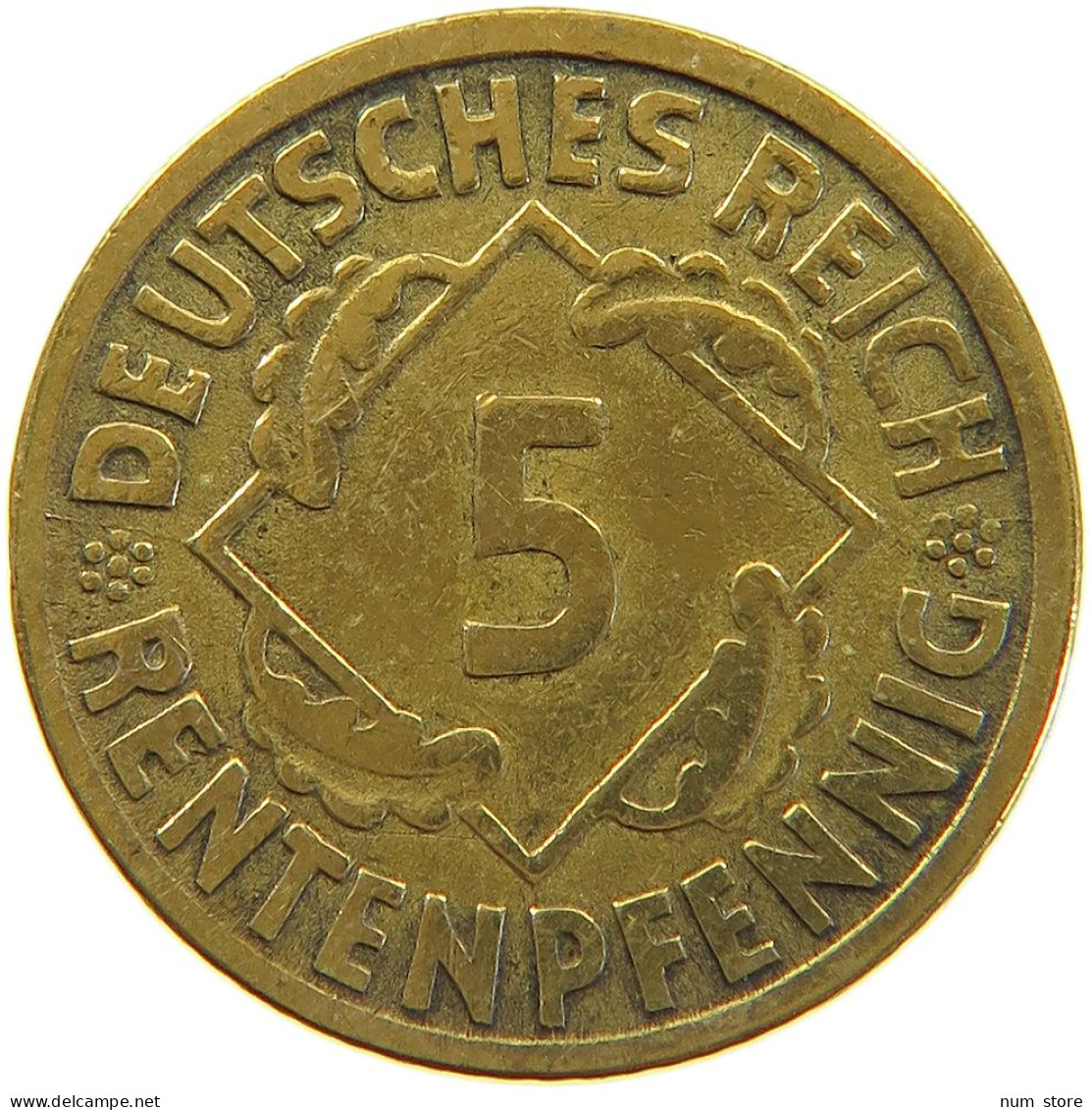 GERMANY WEIMAR 5 PFENNIG 1924 J #a055 0373 - 5 Renten- & 5 Reichspfennig