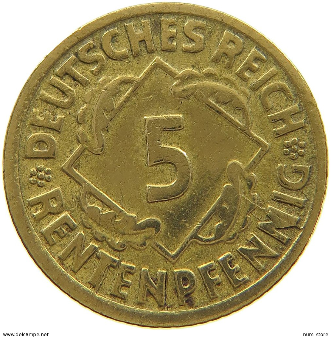 GERMANY WEIMAR 5 PFENNIG 1924 F #a073 0961 - 5 Renten- & 5 Reichspfennig