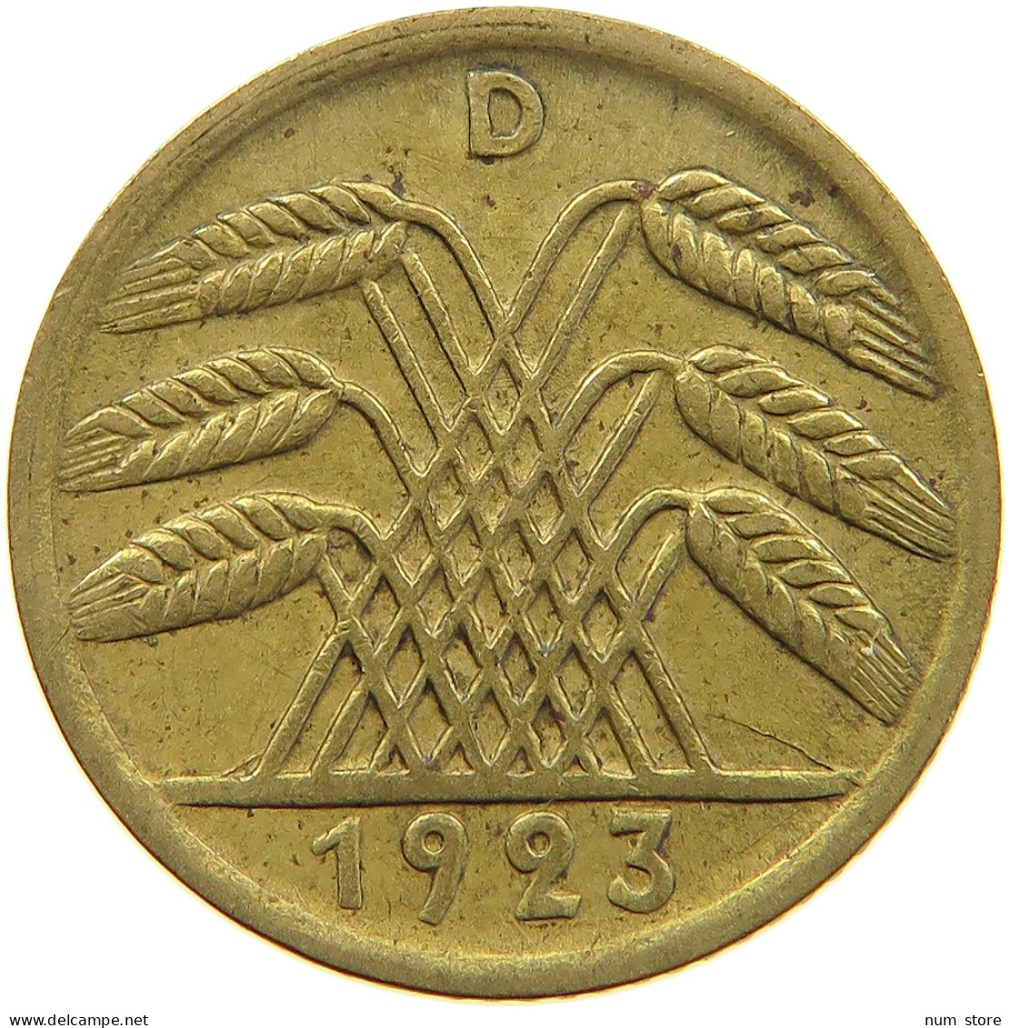 GERMANY WEIMAR 5 PFENNIG 1923 D #a073 0979 - 5 Rentenpfennig & 5 Reichspfennig