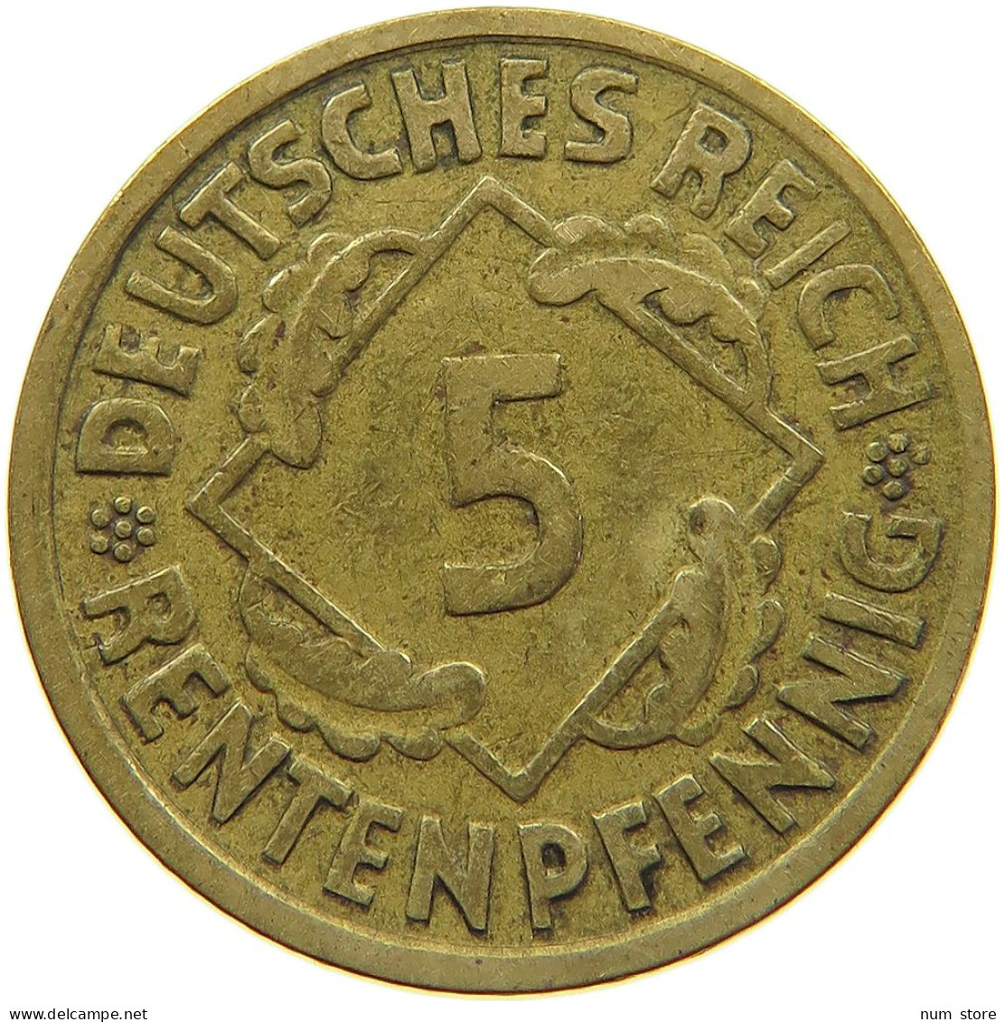 GERMANY WEIMAR 5 PFENNIG 1923 D #a073 0967 - 5 Rentenpfennig & 5 Reichspfennig