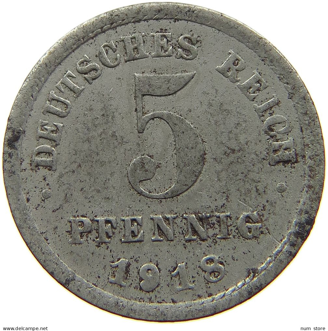 GERMANY WEIMAR 5 PFENNIG 1918 E #a086 0337 - 5 Rentenpfennig & 5 Reichspfennig