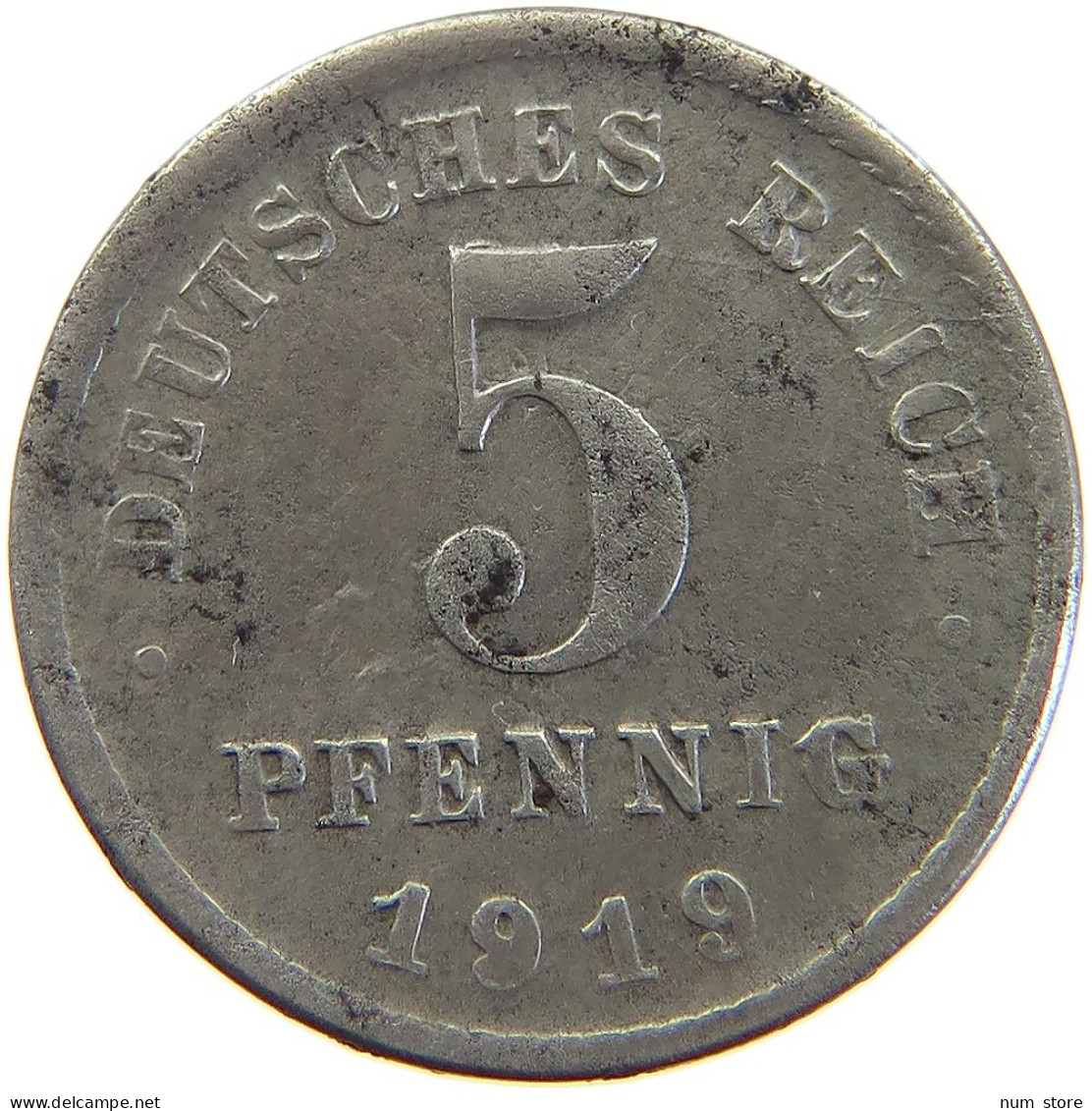 GERMANY WEIMAR 5 PFENNIG 1919 D #a068 0413 - 5 Rentenpfennig & 5 Reichspfennig
