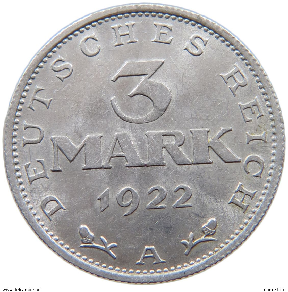 GERMANY WEIMAR 3 MARK 1922 A TOP #a070 0551 - 3 Mark & 3 Reichsmark