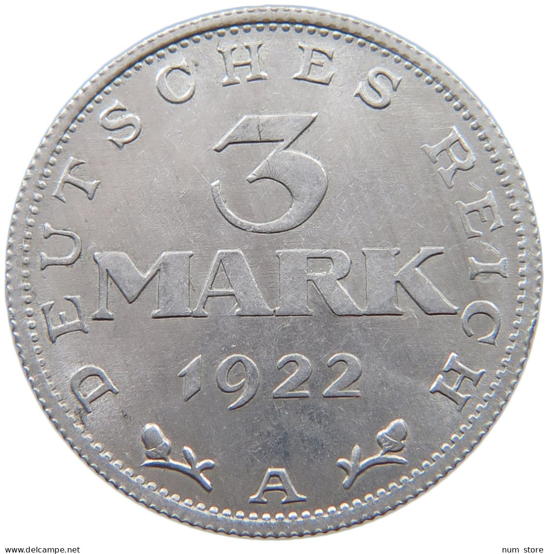 GERMANY WEIMAR 3 MARK 1922 A TOP #a070 0545 - 3 Mark & 3 Reichsmark