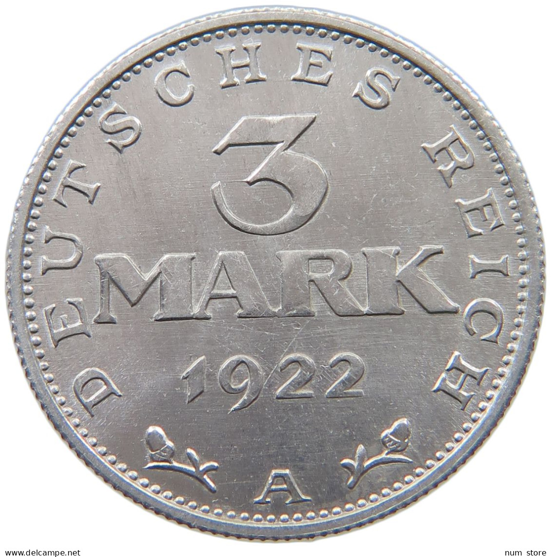 GERMANY WEIMAR 3 MARK 1922 A TOP #a036 0413 - 3 Mark & 3 Reichsmark