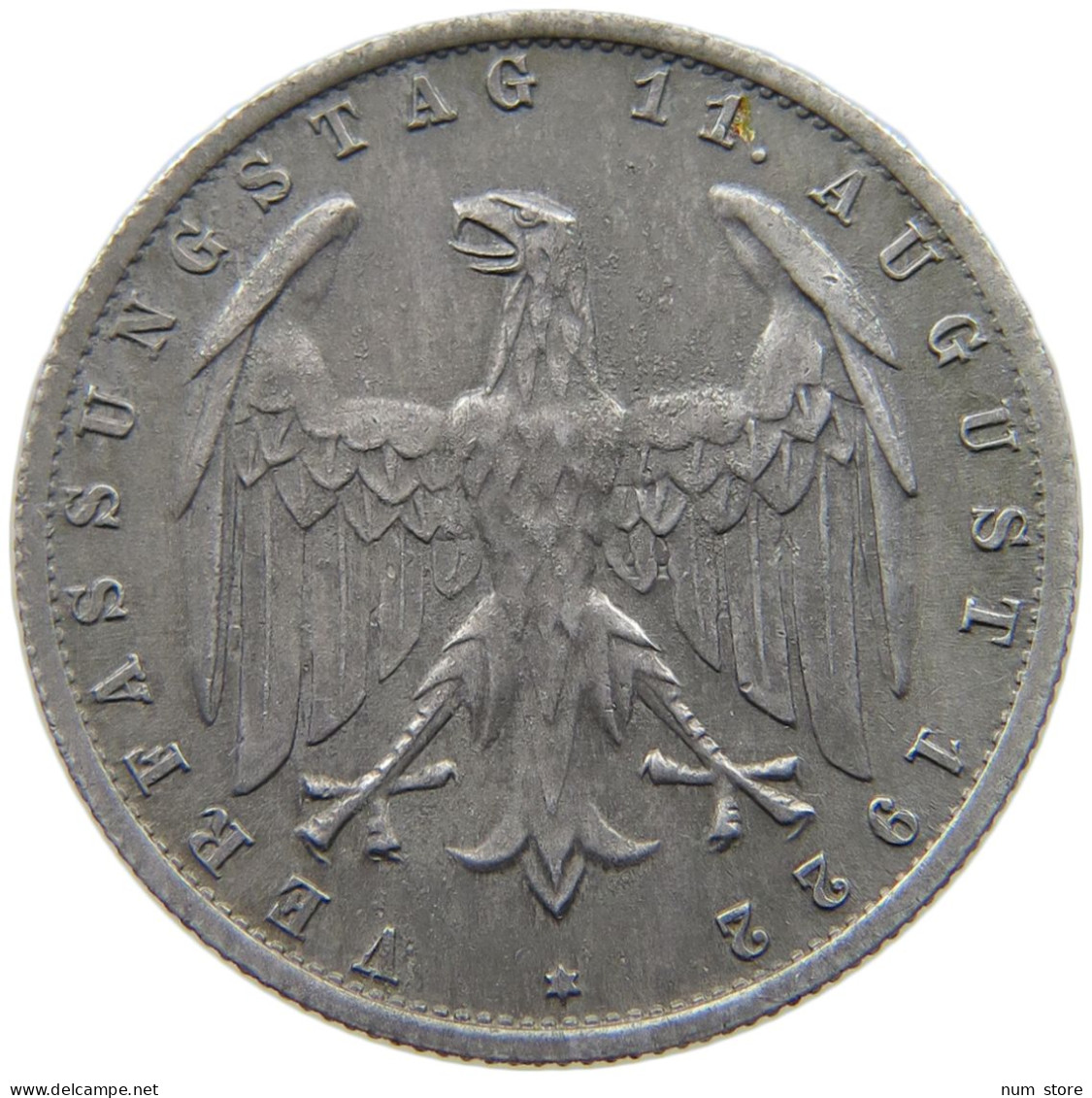 GERMANY WEIMAR 3 MARK 1922 A #a051 0463 - 3 Mark & 3 Reichsmark